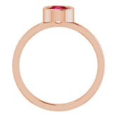 14K Rose 5.5 mm Natural Ruby Ring
